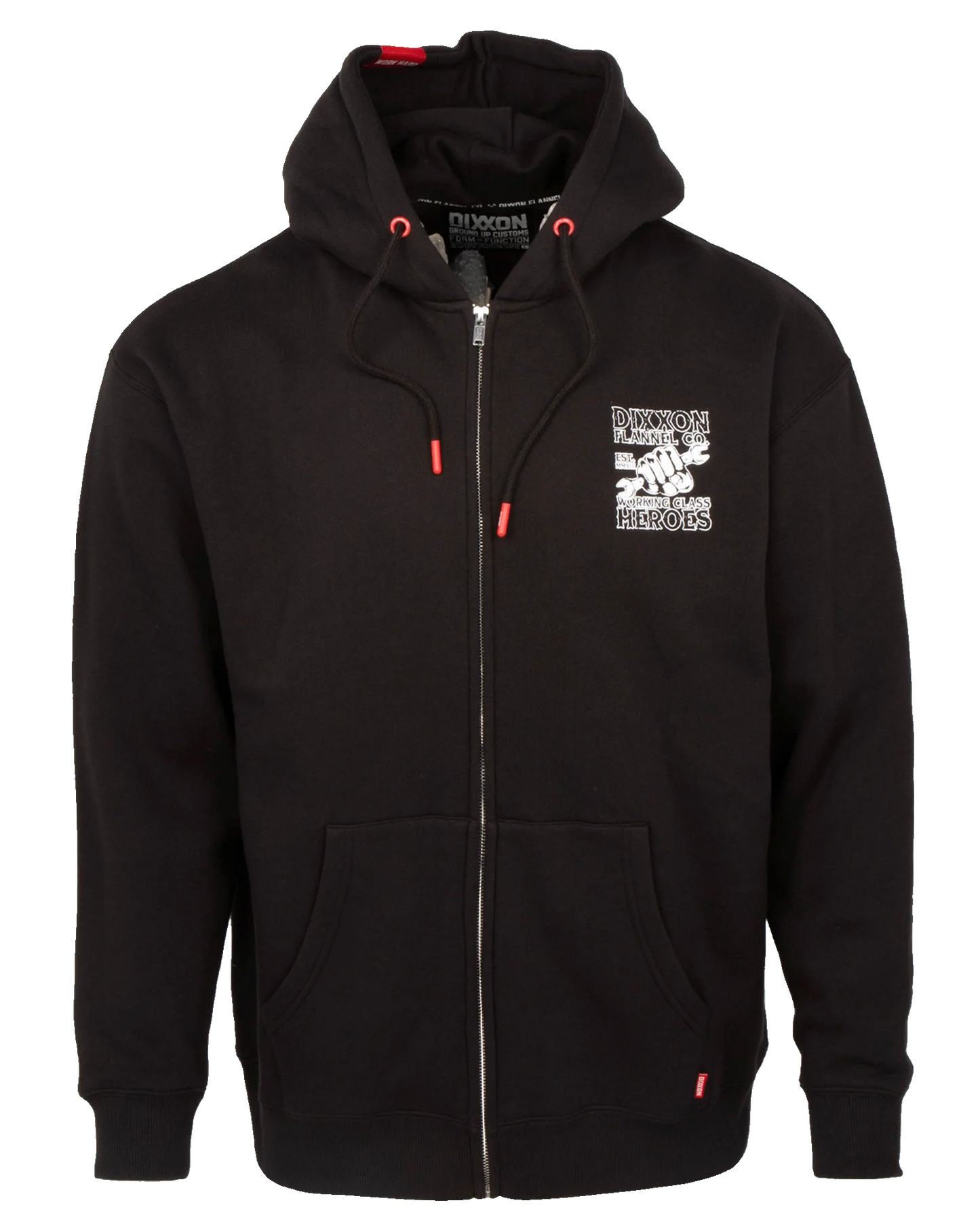 Working Class Fist Zip Up Hoodie by Dixxon Flannel Co.